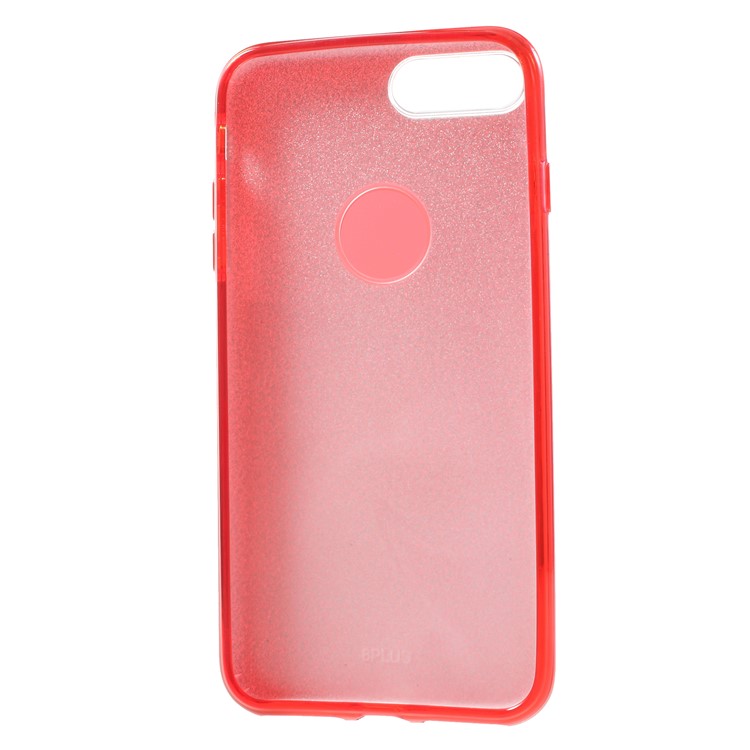 Glittery TPU + PC Hybrid Back Case for iPhone 8 Plus 5.5 inch - Red-5
