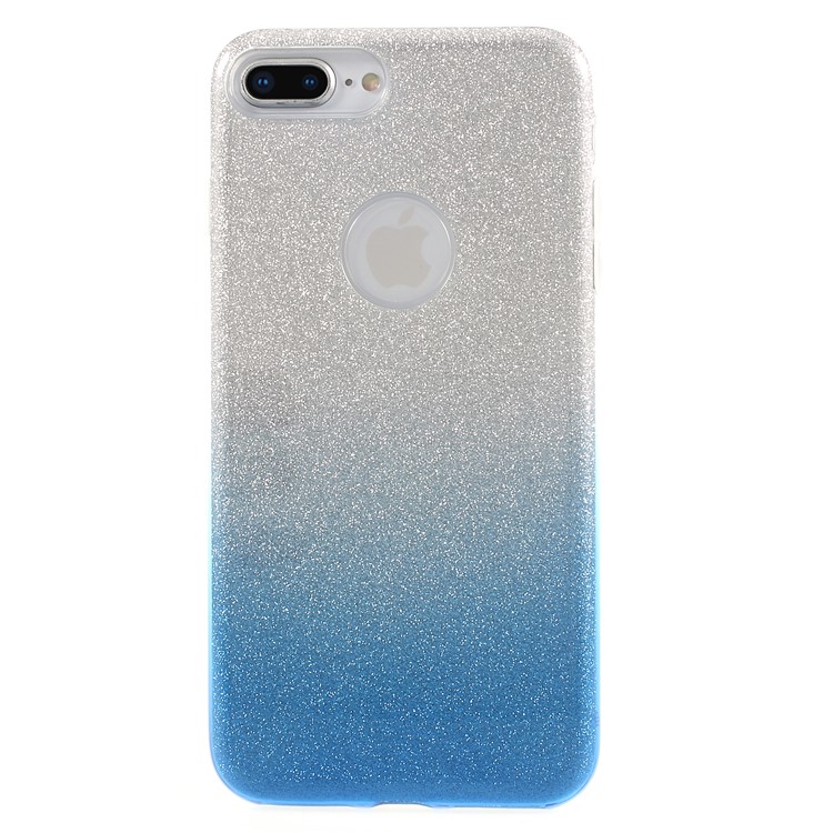 

Gradient Color PC TPU Hybrid Phone Case + Flash Powder Paper for iPhone 8 Plus / 7 Plus - Blue