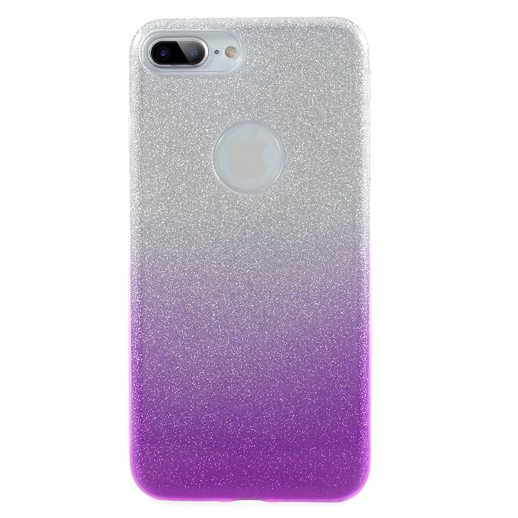 

Gradient Color PC TPU Hybrid Case Shell + Flash Powder Paper for iPhone 8 Plus / 7 Plus - Purple