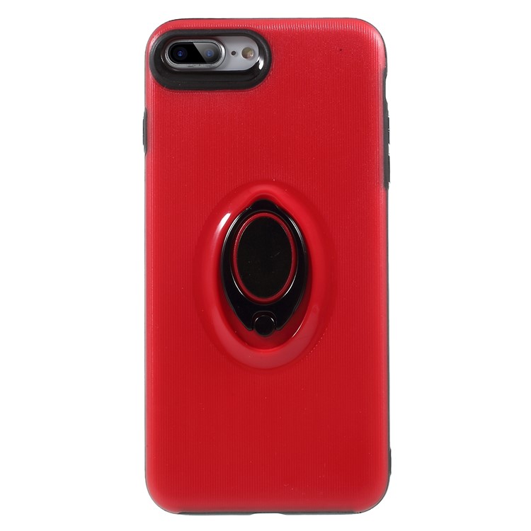PC + TPU Hybrid Phone Case with Kickstand for iPhone 8 Plus/7 Plus 5.5 inch - Red-3