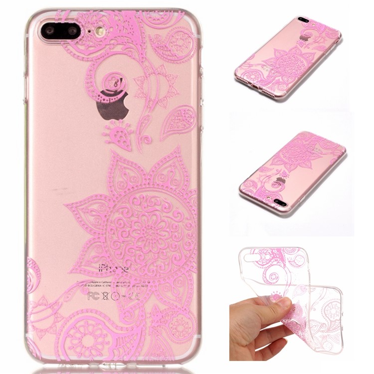 

Printing Pattern Glossy Soft TPU Cell Phone Cover for iPhone 8 Plus / 7 Plus 5.5 inch - Lace
