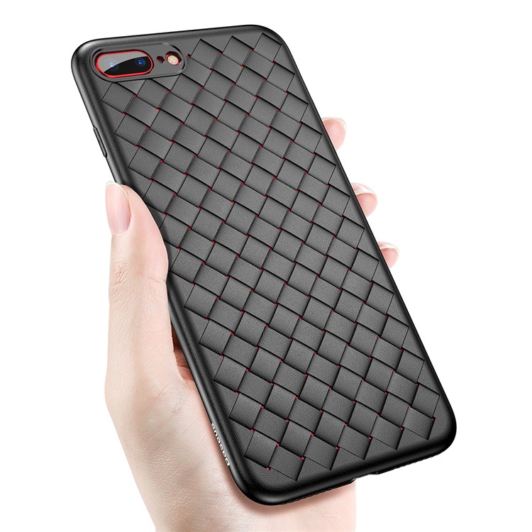 BASEUS BV Woven Texture Heat Dissipation TPU Mobile Case for iPhone 8 Plus/7 Plus - Black-6