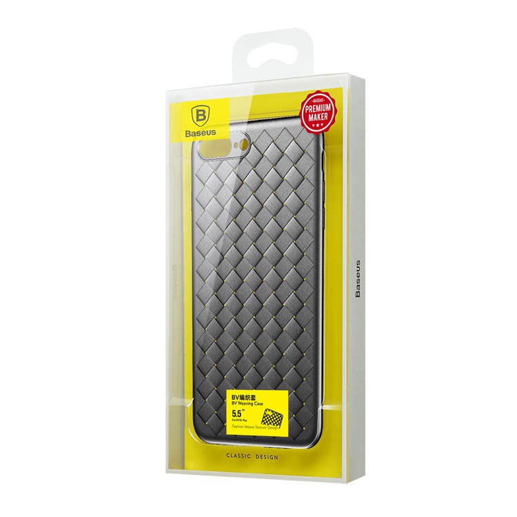 BASEUS BV Woven Texture Heat Dissipation TPU Mobile Case for iPhone 8 Plus/7 Plus - Black-8