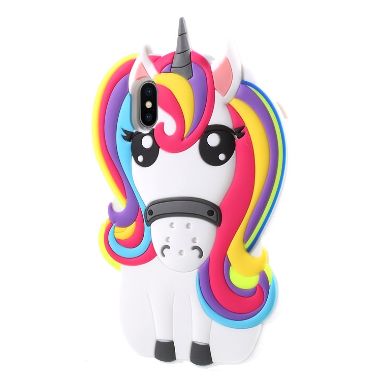 Cute 3D Unicorn Silicone Mobile Phone Case for iPhone X-2