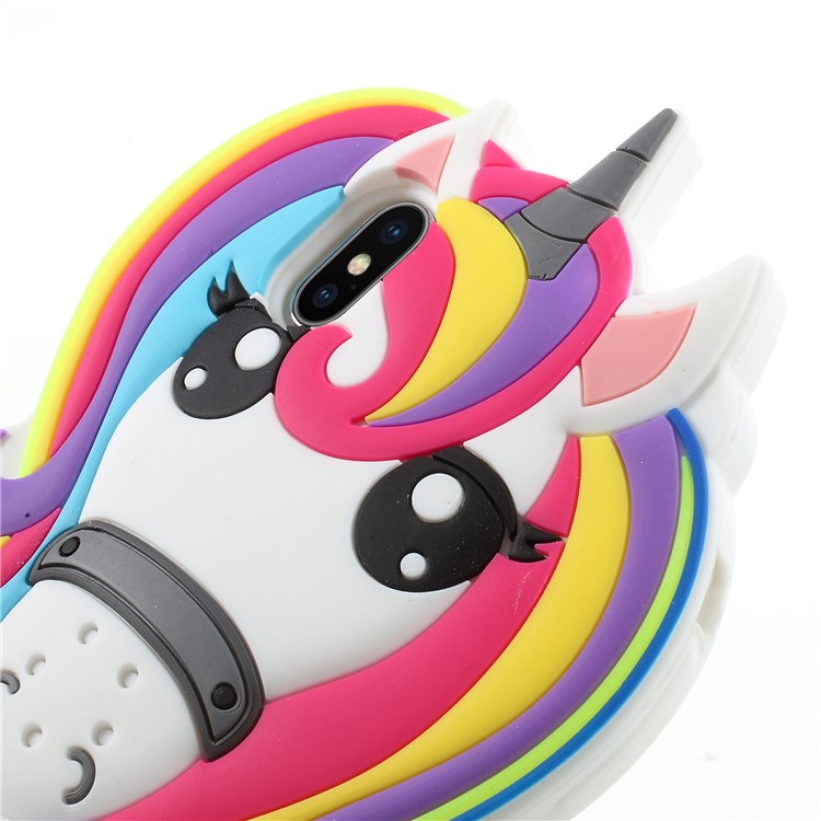 Cute 3D Unicorn Silicone Mobile Phone Case for iPhone X-4