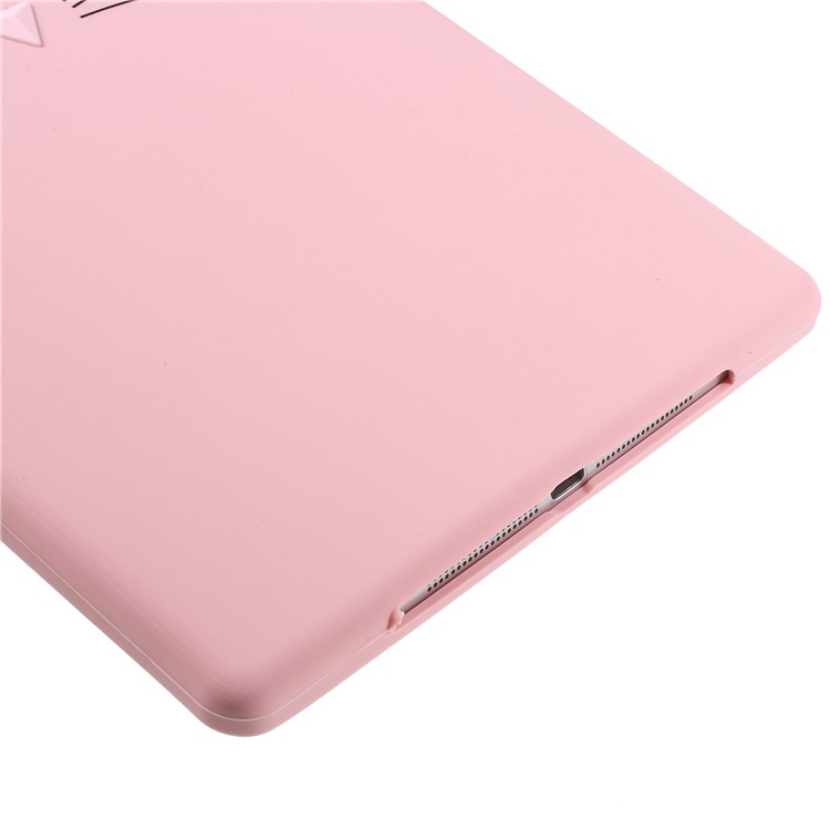Cute 3D Mustache Cat Soft Silicone Mobile Casing for iPad 9.7-inch (2017) - Pink-4