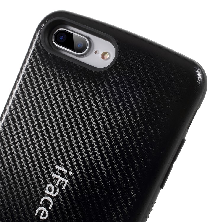 IFACE MALL Carbon Fiber Texture PC TPU Hybrid Case for iPhone 8 Plus / 7 Plus - Black-3