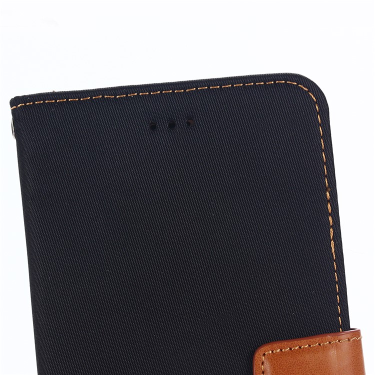 Cloth Texture Wallet Stand Leather Mobile Phone Case for iPhone 8 Plus/7 Plus 5.5 inch - Dark Blue-8