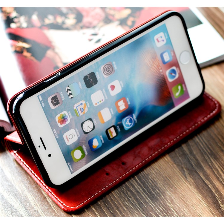 Dove of Peace Pattern Wallet Leather Stand Case for iPhone 6s 6 4.7 inch - Red-5