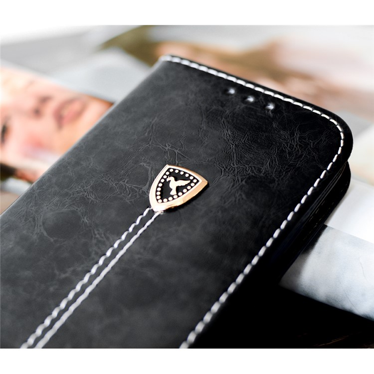 Peace Dove Series Leather Wallet Stand Cellphone Case for iPhone 8 Plus/7 Plus 5.5 inch - Black-2