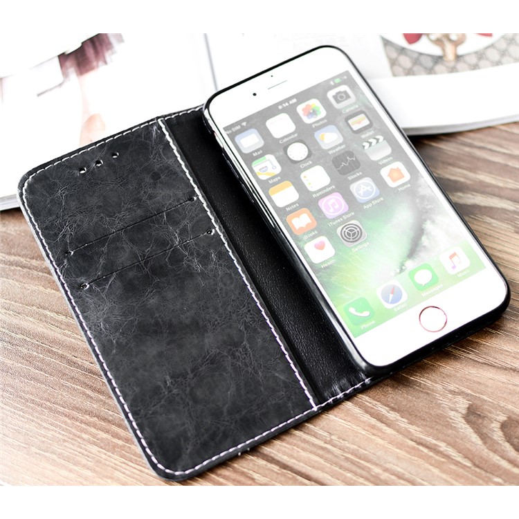 Dove of Peace Pattern Leather Wallet Case for iPhone 8/7 - Black-4