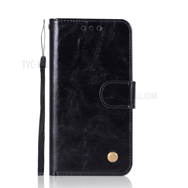 Retro Leather Skin Wallet Stand Case for iPhone X - Black-2