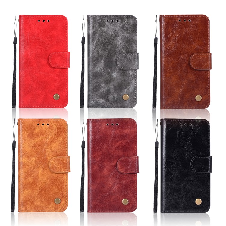 Retro Leather Skin Wallet Stand Case for iPhone X - Black-8