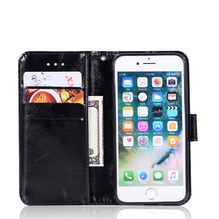 Retro Style Wallet Leather Stand Mobile Phone Case for iPhone 6s Plus/6 Plus 5.5 inch - Black-4