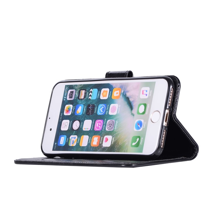 Retro Style Wallet Leather Stand Mobile Phone Case for iPhone 6s Plus/6 Plus 5.5 inch - Black-5