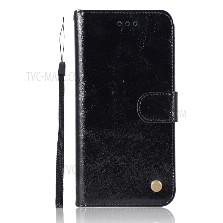 Vintage Style Wallet Leather Stand Case for iPhone 8 Plus / 7 Plus 5.5 inch - Black-2