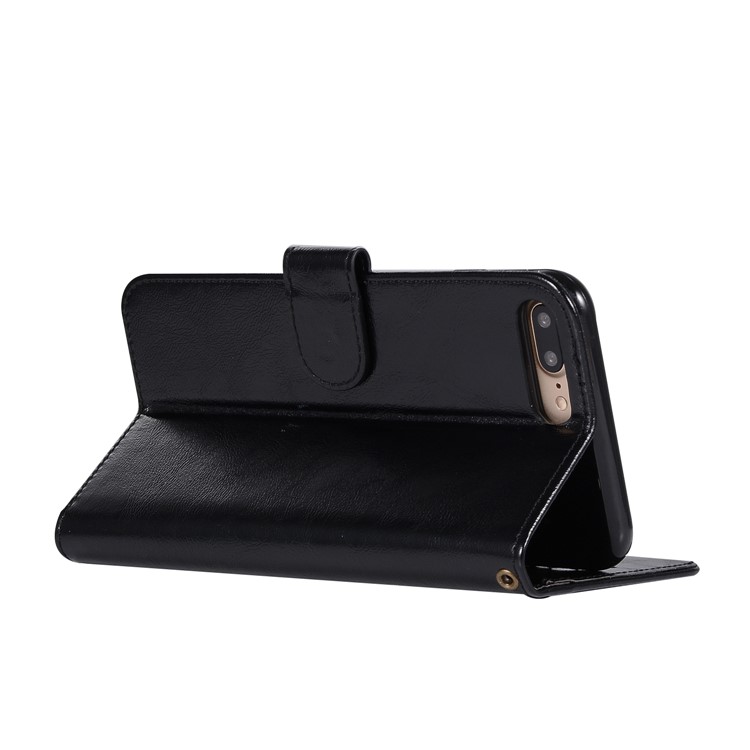 Vintage Style Wallet Leather Stand Case for iPhone 8 Plus / 7 Plus 5.5 inch - Black-6