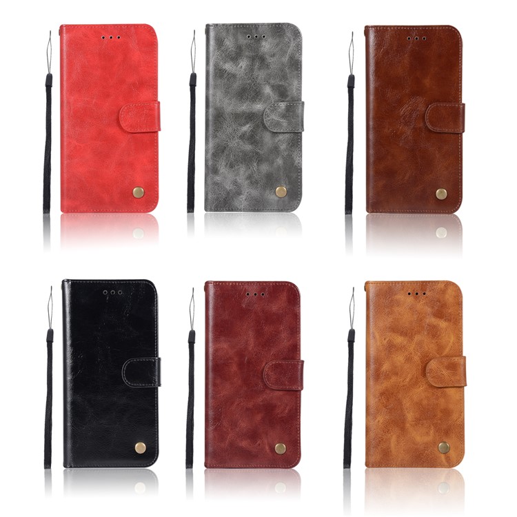 Vintage Style Wallet Leather Stand Case for iPhone 8 Plus / 7 Plus 5.5 inch - Black-8