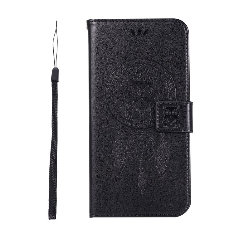 Imprint Owl Dream Catcher PU Leather Wallet Stand Shell for iPhone 8 Plus/7 Plus 5.5 inch - Black-2