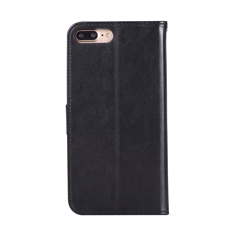 Imprint Owl Dream Catcher PU Leather Wallet Stand Shell for iPhone 8 Plus/7 Plus 5.5 inch - Black-3