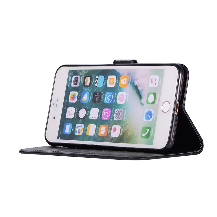 Imprint Owl Dream Catcher PU Leather Wallet Stand Shell for iPhone 8 Plus/7 Plus 5.5 inch - Black-5