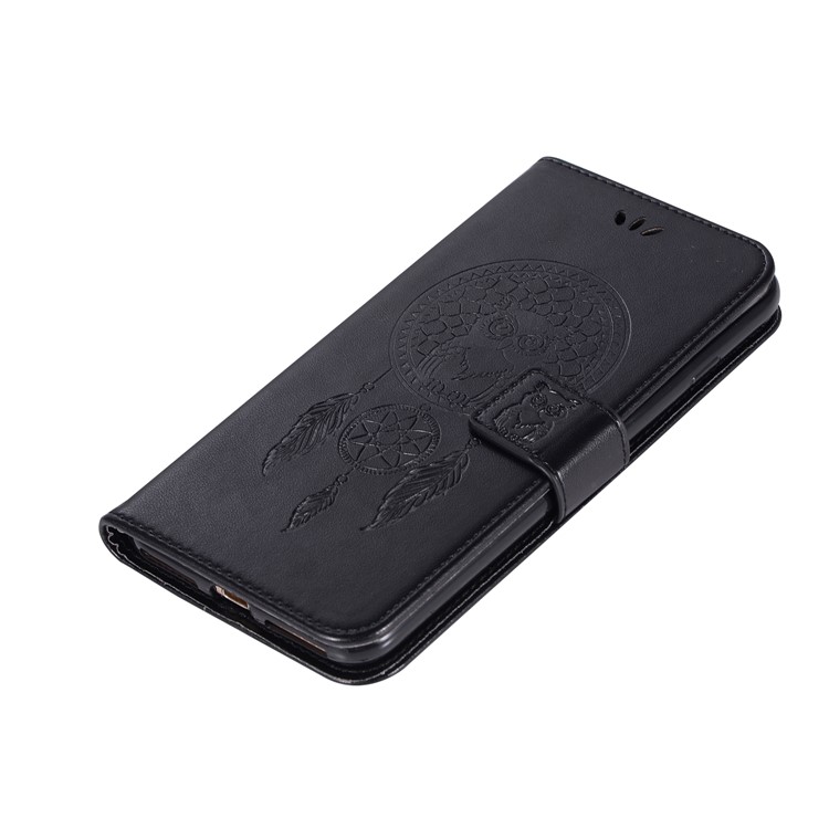 Imprint Owl Dream Catcher PU Leather Wallet Stand Shell for iPhone 8 Plus/7 Plus 5.5 inch - Black-7