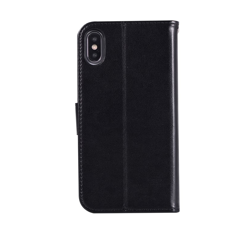 Imprinted Dream Catcher Owl Leather Wallet Case for iPhone X - Black-3
