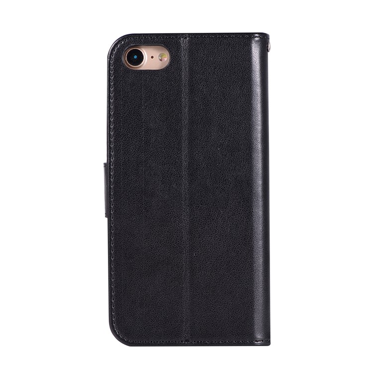 Imprinted Dream Catcher Owl Leather Wallet Case for iPhone 6s 6 - Black-3