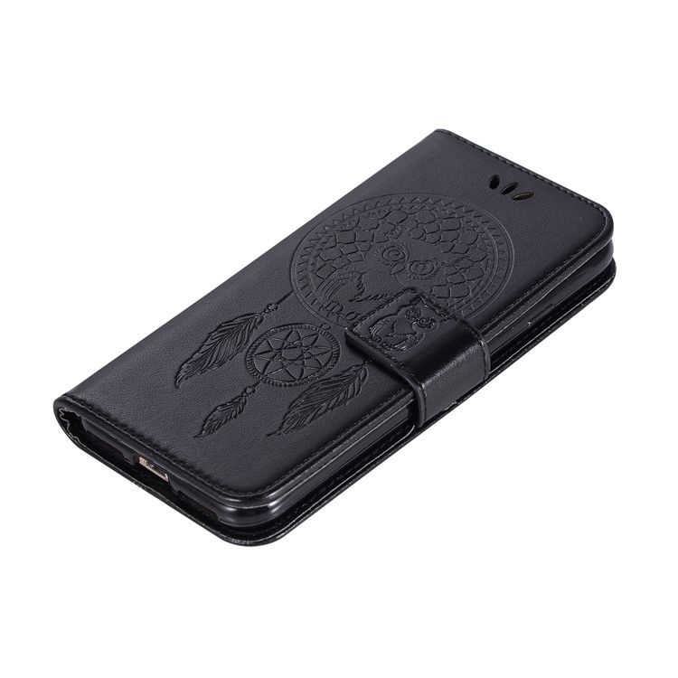 Imprinted Dream Catcher Owl Leather Wallet Case for iPhone 6s 6 - Black-7