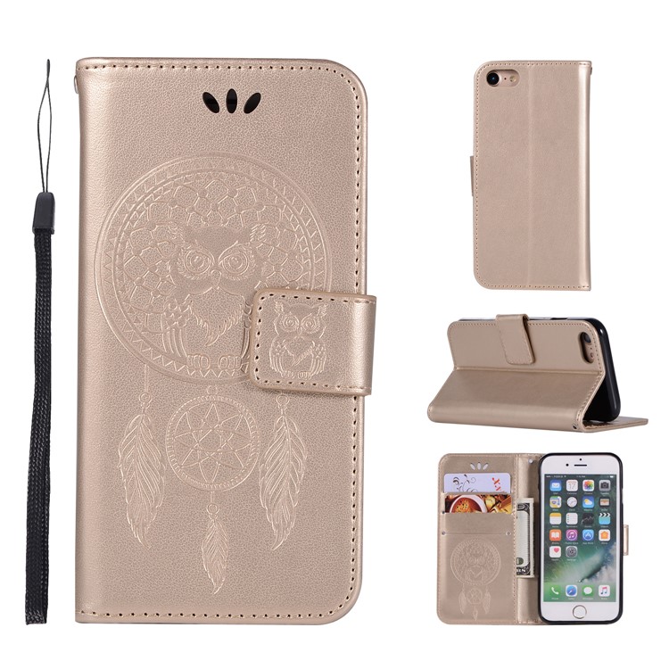 

Imprinted Dream Catcher Owl Leather Wallet Shell for iPhone 6s 6 - Gold