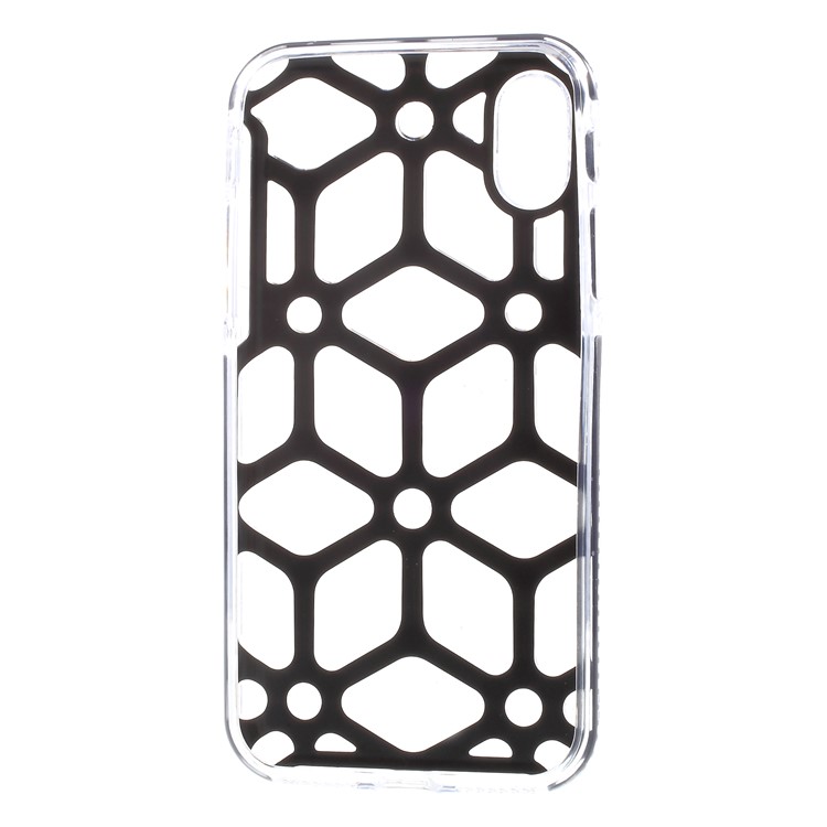 Dual Color Maze Pattern TPU + PC Hybrid Case for iPhone X/10 - Black-6