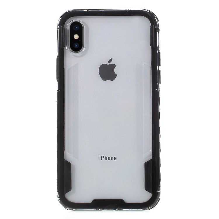 Dual Color Armor TPU + PC Hybrid Case for iPhone X/10 - Black-2