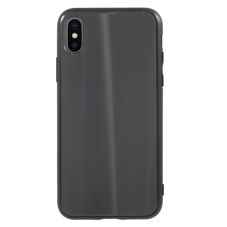 Glossy Surface PC + TPU Hybrid Case for iPhone X/10 - Black-2
