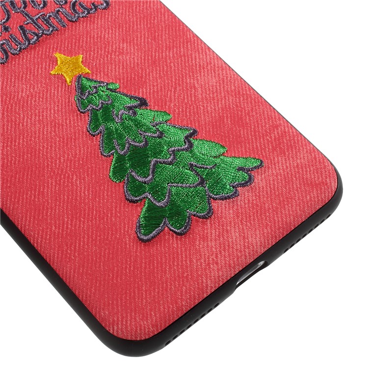 Embroidery Christmas Pattern PC + TPU Hybrid Cover for iPhone 8 Plus / 7 Plus 5.5 inch - Christmas Tree-5