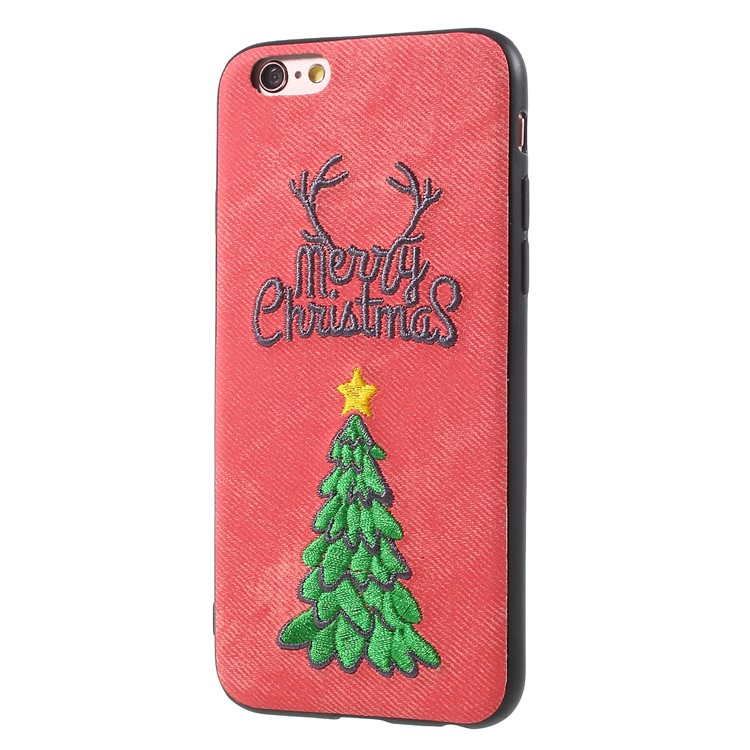 Embroidery Christmas Pattern PC + TPU Hybrid Cover Shell for iPhone 6s Plus / 6 Plus 5.5 inch - Christmas Tree-3