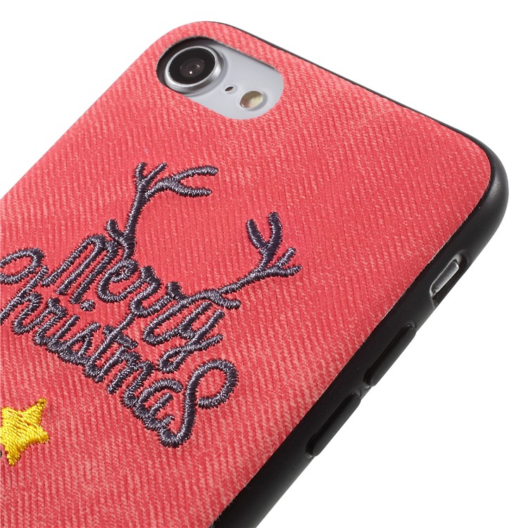 Embroidery Christmas Pattern PC + TPU Hybrid Casing Shell for iPhone 8 / 7 4.7 inch - Christmas Tree-4