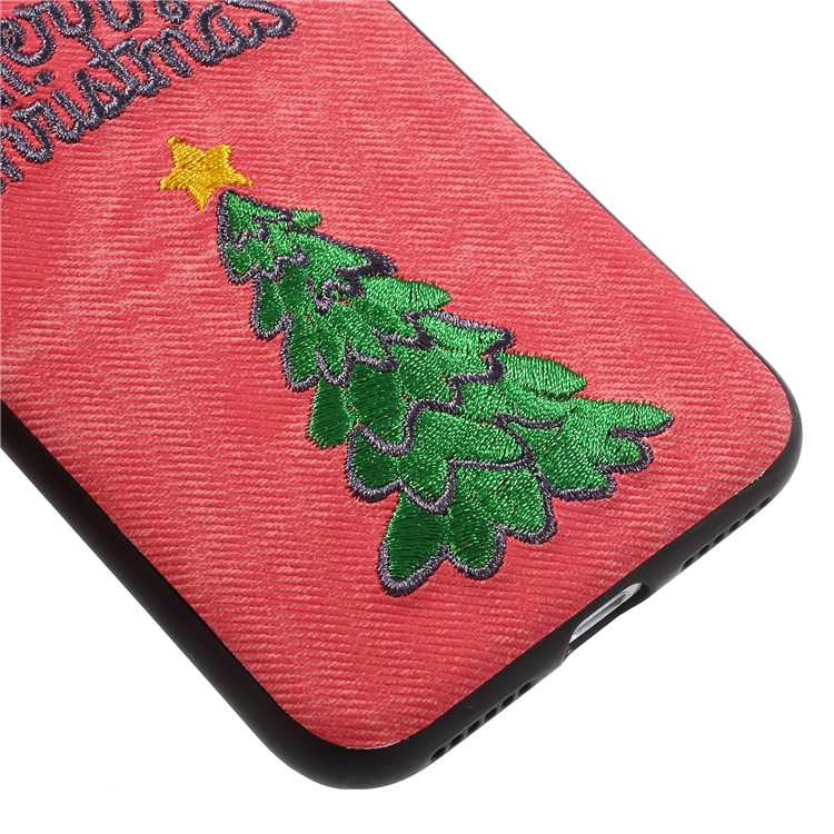 Embroidery Christmas Pattern PC + TPU Hybrid Casing Shell for iPhone 8 / 7 4.7 inch - Christmas Tree-5