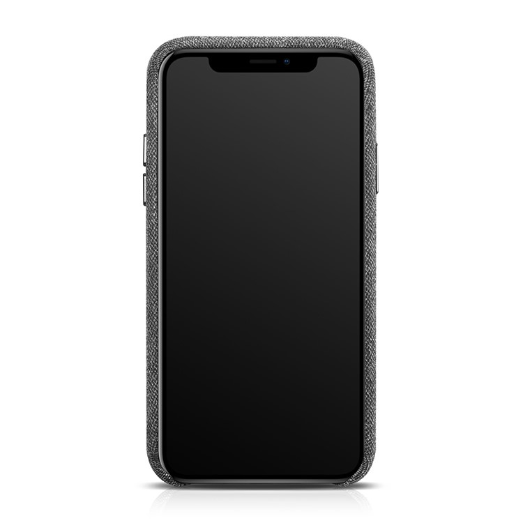 XOOMZ Cloth Texture Leather Coated Plastic Hard Shell for iPhone X - Black-4