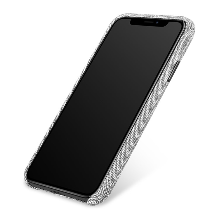 XOOMZ Cloth Texture Leather Coated Plastic Hard Case for iPhone X - Grey-11