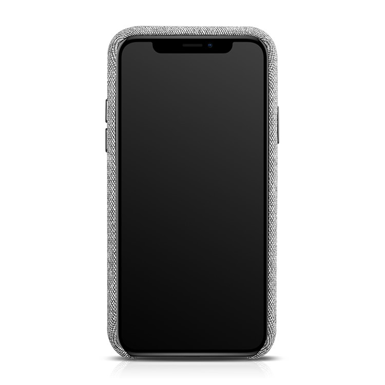 XOOMZ Cloth Texture Leather Coated Plastic Hard Case for iPhone X - Grey-4