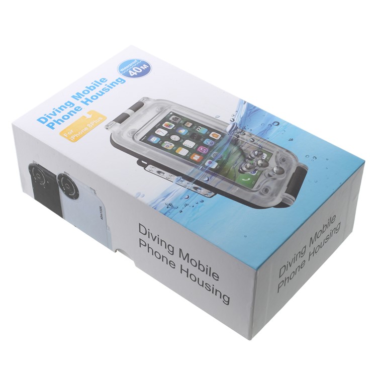 MEIKON 40m/130ft IPX8 Waterproof Underwater Diving Case for iPhone 8 Plus 5.5 inch - Black-13