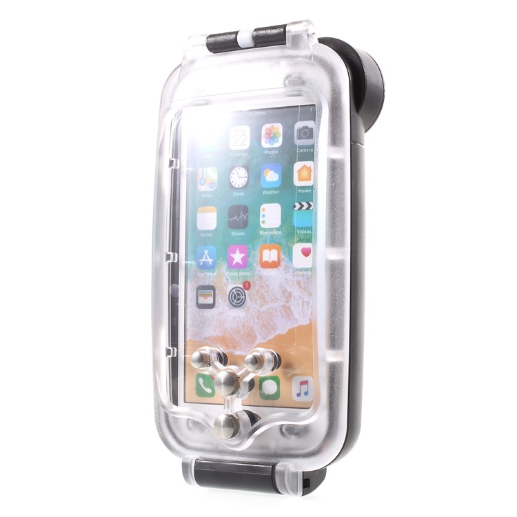 MEIKON 40m/130ft IPX8 Waterproof Underwater Diving Case for iPhone 8 Plus 5.5 inch - Black-4