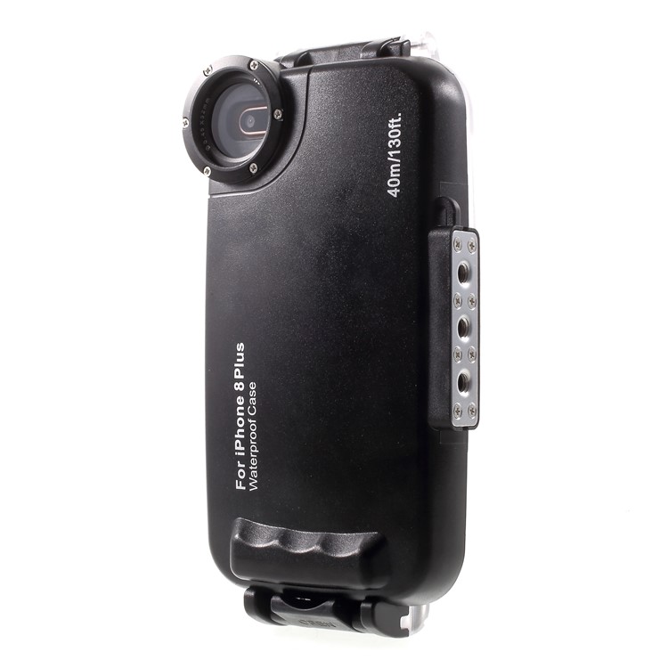 MEIKON 40m/130ft IPX8 Waterproof Underwater Diving Case for iPhone 8 Plus 5.5 inch - Black-5