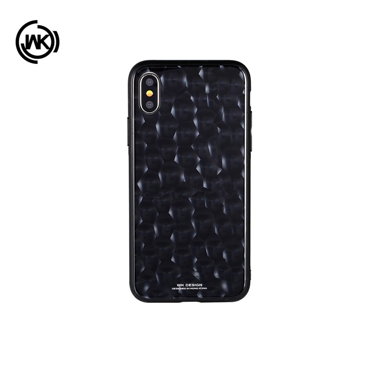 WK Crystal Series Glass + TPU Phone Casing for iPhone X/10 5.8 Inch - Black-1
