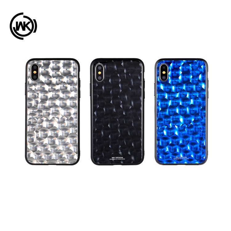 WK Crystal Series Glass + TPU Phone Casing for iPhone X/10 5.8 Inch - Black-2