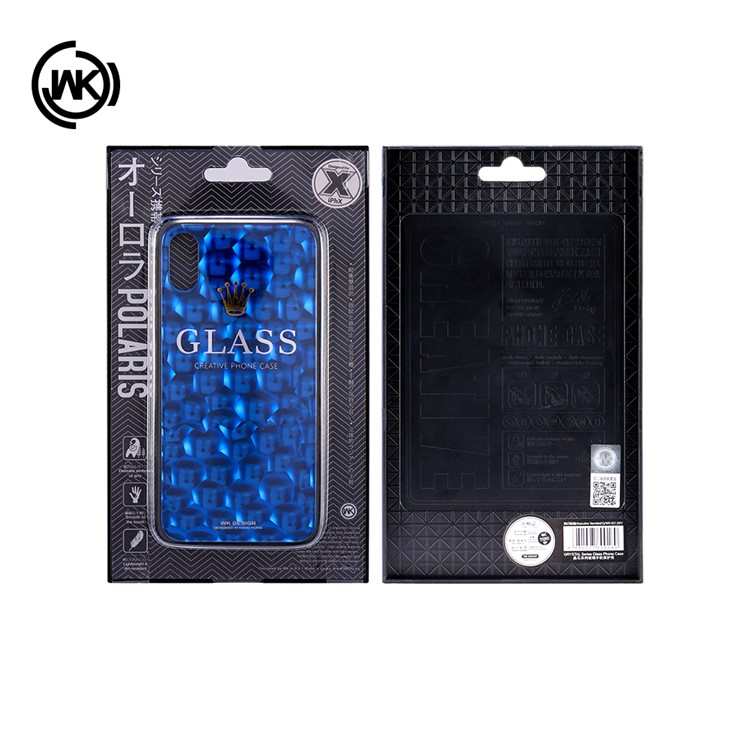 WK Crystal Series Glass + TPU Phone Casing for iPhone X/10 5.8 Inch - Black-3