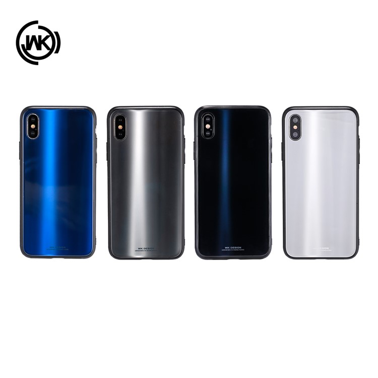 WK Polaris Series Glass + TPU Hybrid Slim Casing for iPhone X/10 5.8 Inch - Black-2