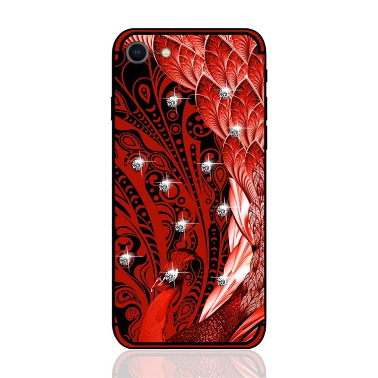 10PCS/Set NXE Unique Series Diamond Peacock TPU Phone Casing for iPhone 8 / 7 4.7 inch - Red-2
