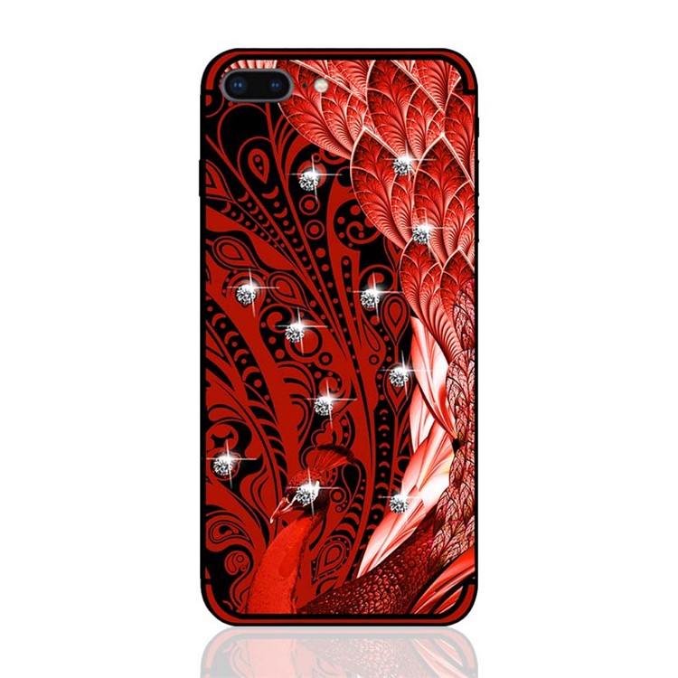 10Pcs/Set NXE Unique Series Diamond Peacock TPU Back Case for iPhone 8 Plus / 7 Plus - Red-2