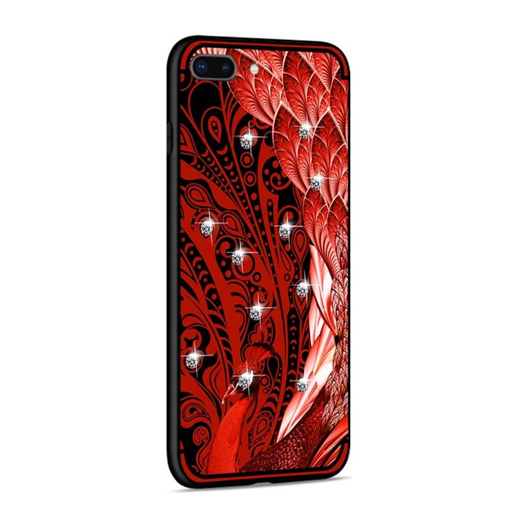 10Pcs/Set NXE Unique Series Diamond Peacock TPU Back Case for iPhone 8 Plus / 7 Plus - Red-4